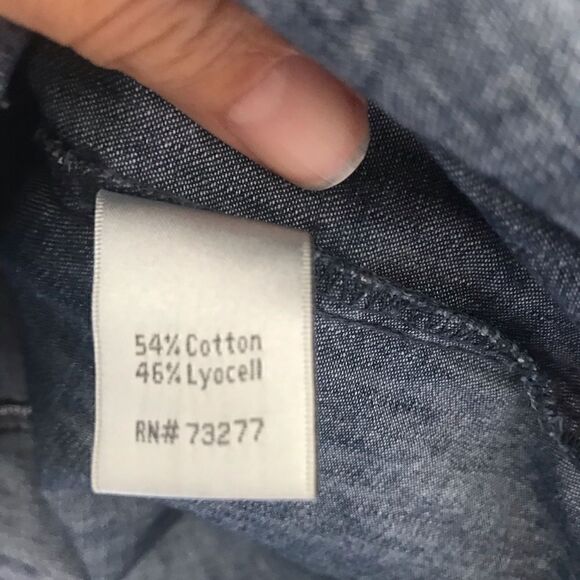 LC Lauren Conrad dark blue button down polka dots - Picture 7 of 9